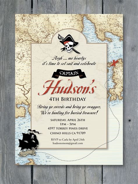 Pirate Invitation For Birthday Party Vintage Pirates Of The Pirate