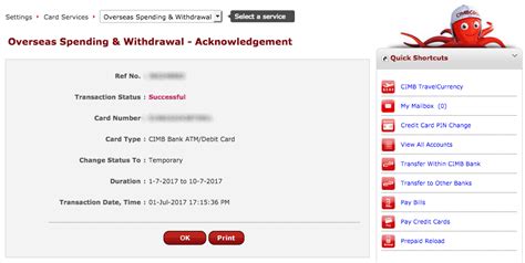 This is provided that your device has internet access and your card has been activated for overseas transactions. CIMB Overseas Withdrawal Card Activation | Rider Chris