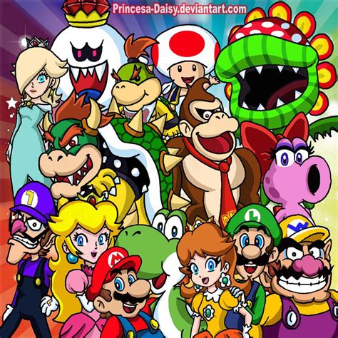 Super Mario Team By Princesa Daisy On Deviantart Super Mario Art