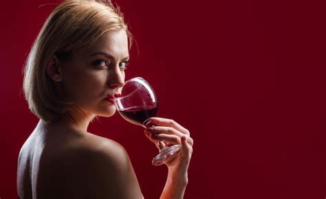 Premium Photo Sensual Woman Drinks Wine Beautiful Girl With Glass Of