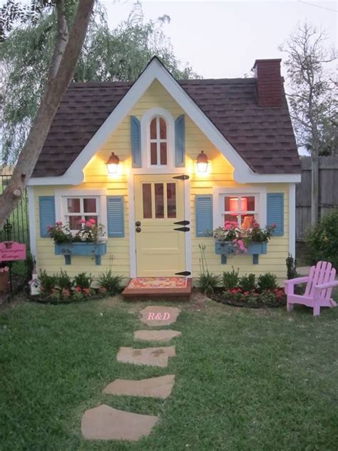 Yellow N Blue Cottage Tiny Cottage Play Houses Little Cottages