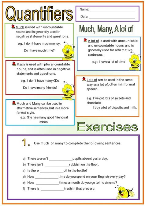 Countable And Uncountable Nouns Quantifiers Esl Worksheet By Rodrisa