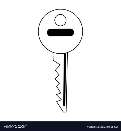 Key Locked Security Symbol In Black And White Vector Image