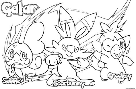 Coloriage Pokemon Sword Shield Starters By Gladioh