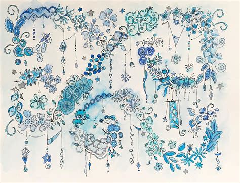 Dangles In Blue Drawing By Ginny Griffin Fine Art America