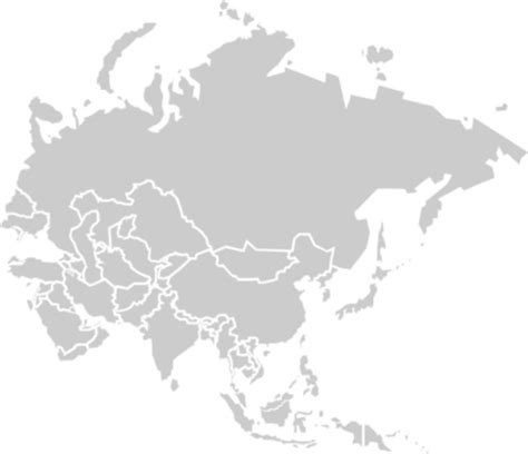 Asia Map Gray