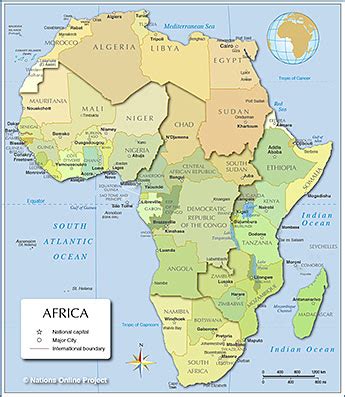 At africa map page, view countries political map of africa, physical maps, satellite images, driving direction, interactive traffic map, africa atlas, road, google street map, terrain, continent population. Capital Cities of Africa - Nations Online Project
