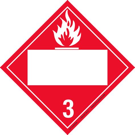 Plaque Classe 3 Tmd Internationale Avec Boîte Onu Vide Liquides Inflammables Cft Canada