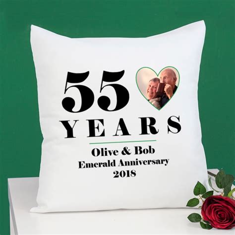 Personalised 55th Wedding Anniversary Photo Cushion The T Experience