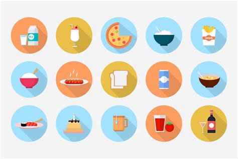 Food And Beverage Flat Icons Vol2 Design Template Place