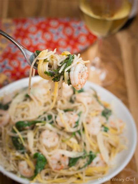 Shrimp Pasta With Pesto White Wine Sauce The Weary Chef White Wine