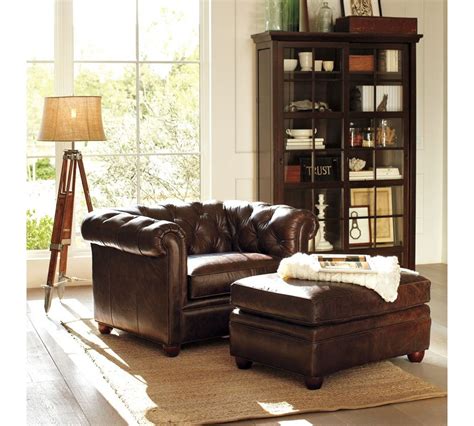 70+ living room ideas that will leave you wanting more. Chesterfield Leather Ottoman - Pottery Barn | Leather ...