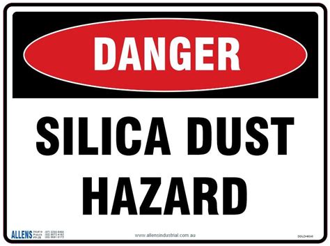 Silica Dust Hazard Sign 600x450 Poly Allens Industrial Products