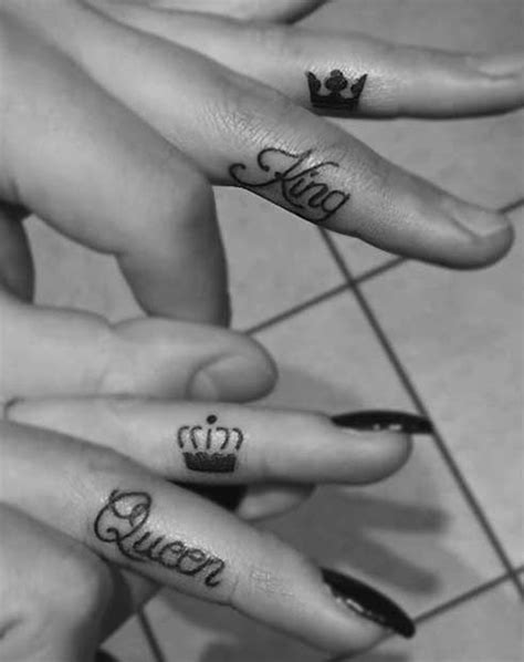 51 king and queen tattoos for couples stayglam finger tattoos for couples crown finger