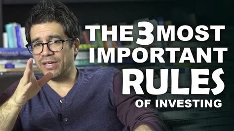 The 3 Most Important Rules Of Investing Youtube