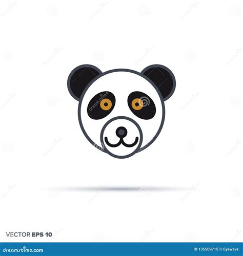 Cute Panda Bear Color Filled Line Icon Vector Stock Vector