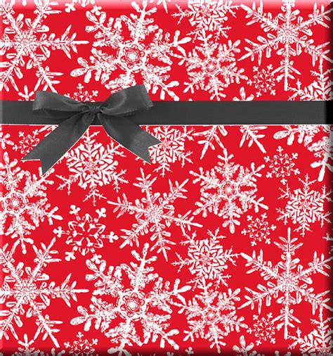 Red With White Christmas Snowflakes Holiday Christmast Wrap