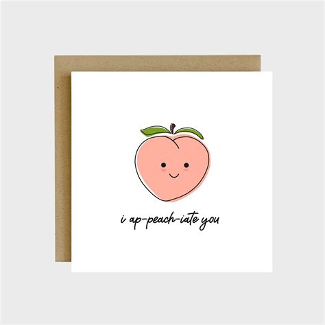 I Ap Peach Iate You Pun Greeting Card Peach Ts Peach Etsy