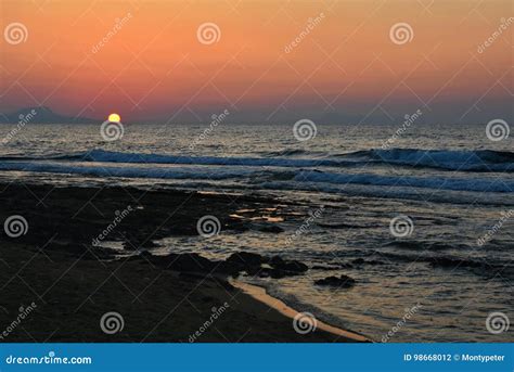 Beautiful Summer Sunset By The Sea Amazing Scenery On The Beach With