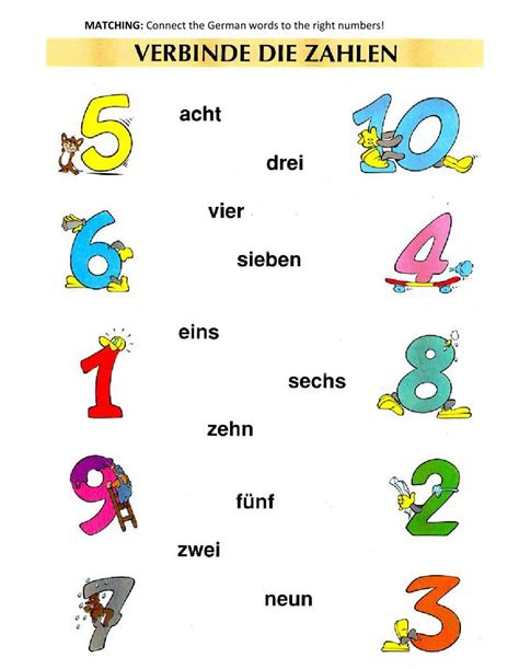 German Numbers Worksheet Learn German German Language Learning