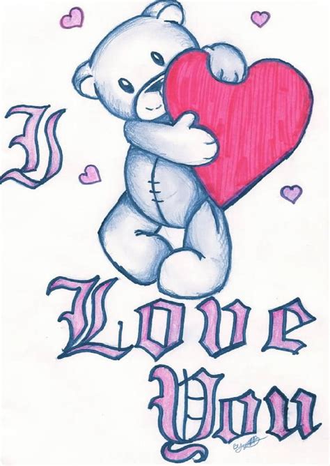 I Love You By Jazzy Girl On Deviantart Easy Love Drawings Cute