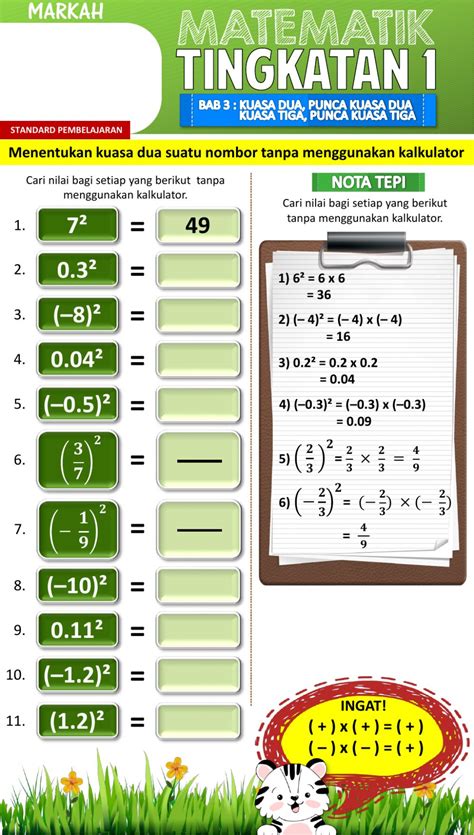 You can do the exercises online or download the worksheet as pdf. Menentukan kuasa dua suatu nombor tanpa menggunakan ...