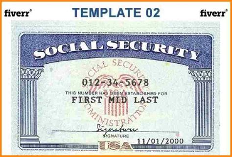 Blank Social Security Card Template Download 9 In 2020 Social