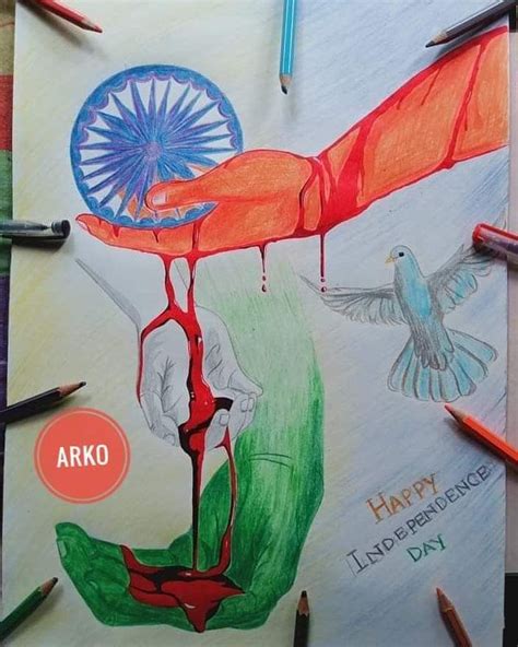 happy independence day 🇮🇳 incredible india posters independence day drawing art drawings for