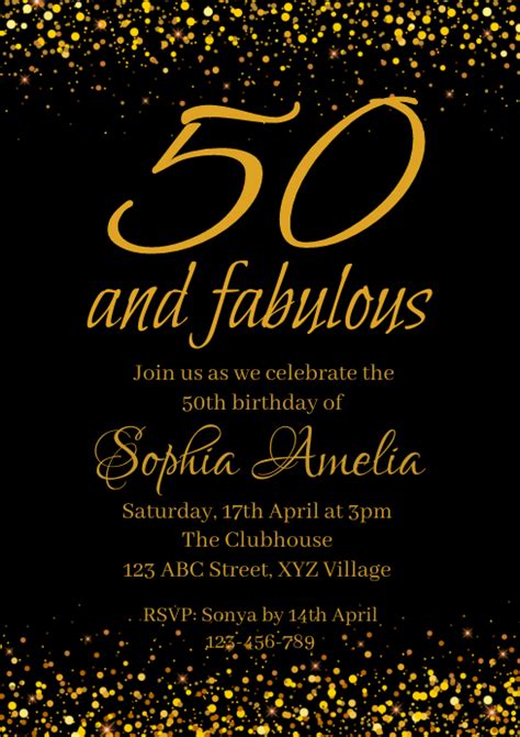 Copy Of 50th Birthday Invitation Postermywall