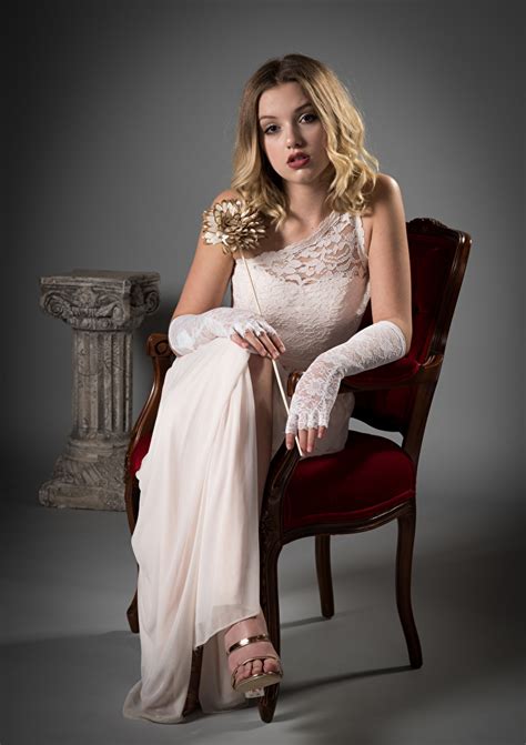 Images Blonde Girl Ella Young Woman Chair Sitting Glance Gown