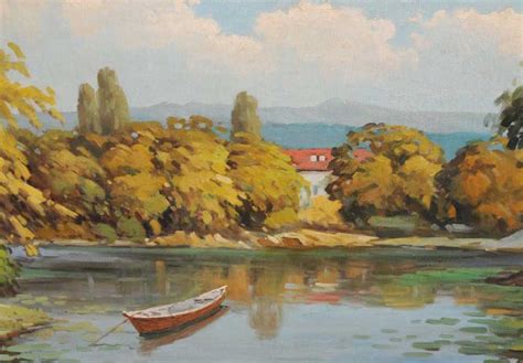French Impressionist Oil Painting Pastoral Landscape Gilt
