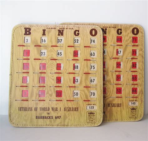 Vintage Bingo Cards With Sliding Windows