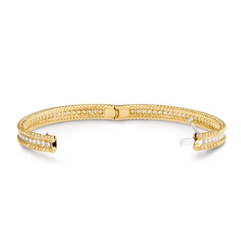 Perlée Diamonds Bracelet 1 Row Large Model 18k Yellow Gold Diamond