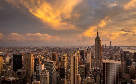 Фото Нью Йорк Манхэттен США мегаполиса Небо Небоскребы Города