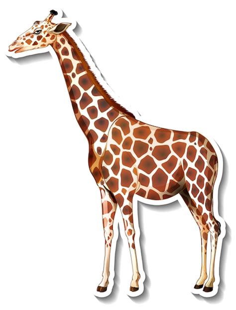 Free Vector Giraffe Animal Cartoon Sticker