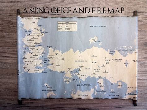 Essos Map And Westeros Map Color Scroll Game Of Thrones Map Of Etsy