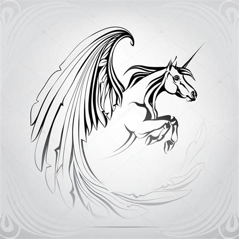 Silhouette Of Winged Unicorn — Stock Vector © Nutriaaa 95829414