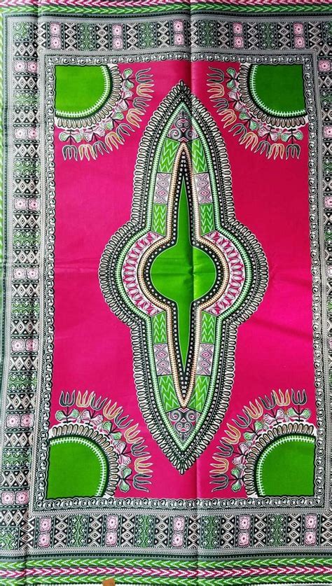 Pink And Green Dashiki Ankara Fabric African Clothing African Fabric