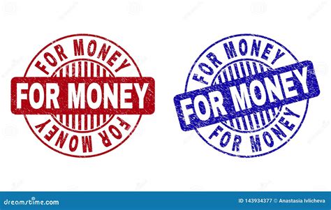 Grunge For Money Scratched Round Stamps Stock Vector Illustration Of