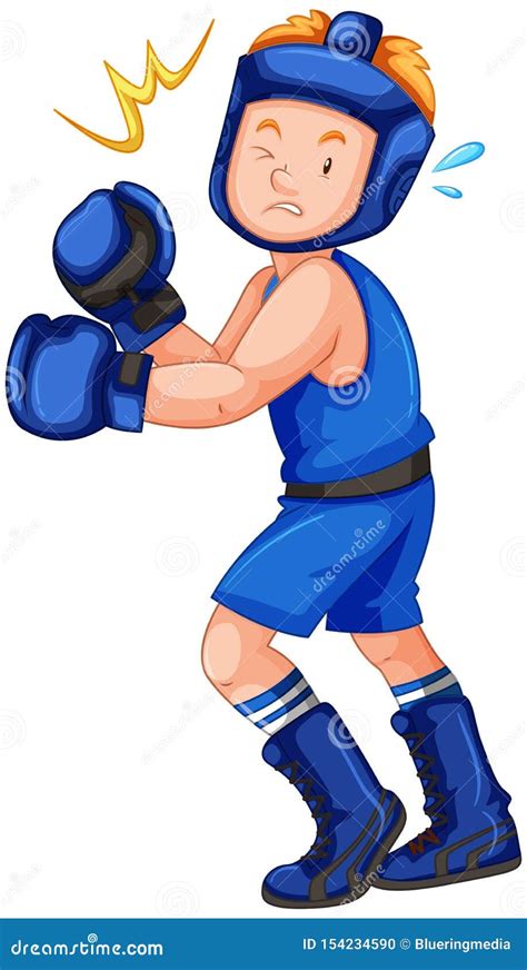 Knockout Punch To A Boxer Isolated Stock Vector Illustration Of