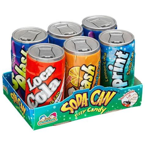 Kidsmania Soda Can Fizzy Candy 36 Can Variety Pack Toys