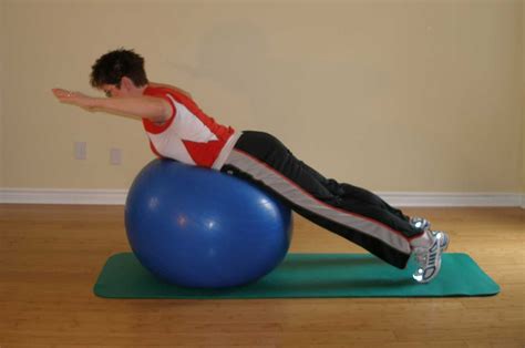 Back Extension On The Exercise Ball Beginner Ball Exercises