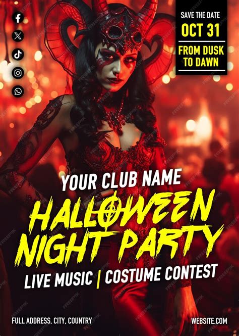 Premium Psd Halloween Poster Template Psd Halloween Night Party Flyer Banner Social Media Post