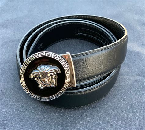 Versace Silver Black Shine Buckle Waist Belt 578 Loafers And Belts