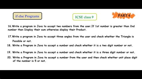 If Else Using Java Basic Programs In Java ICSE Class 9 If Else
