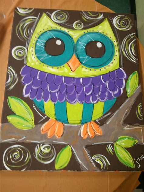 My Hoot Owl By Far The Most Fun To Paint Art For Kids Owl Art
