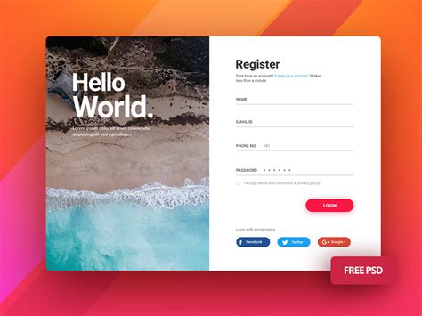 Login Screen Ui For Mobile And Desktop Free Psd Template Psd Repo