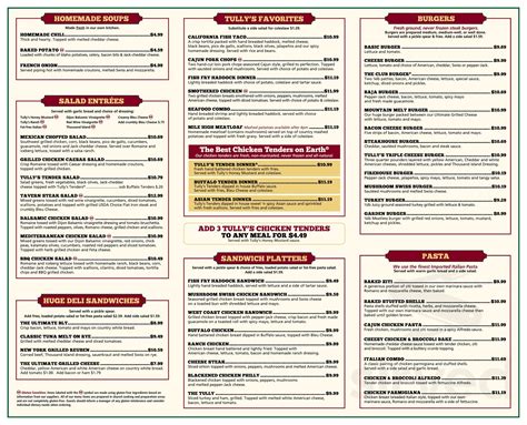 View the menu for the goods on menupages and find your next meal. Tully's Good Times menu in Watertown, New York, USA