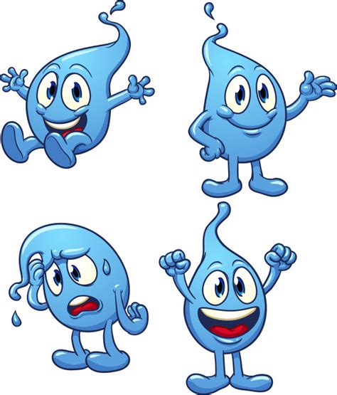 Water Drops Cartoon Vector Premium Download