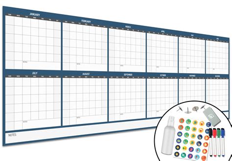 Buy Large Dry Erase Wall 36 X 96 Undated Blank 2023 Reusable